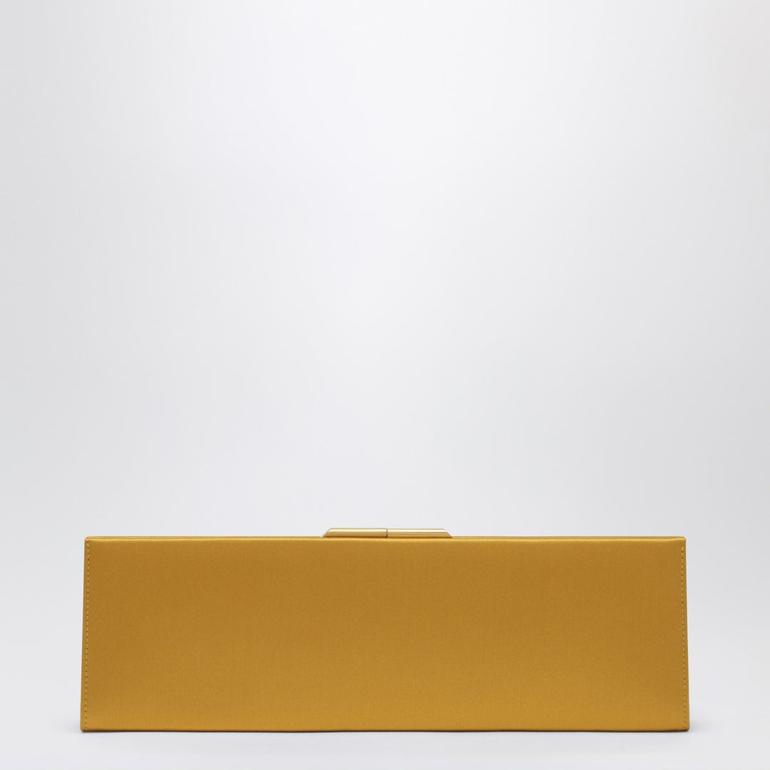 Saint Laurent Midnight Clutch Large in Orange Satin
