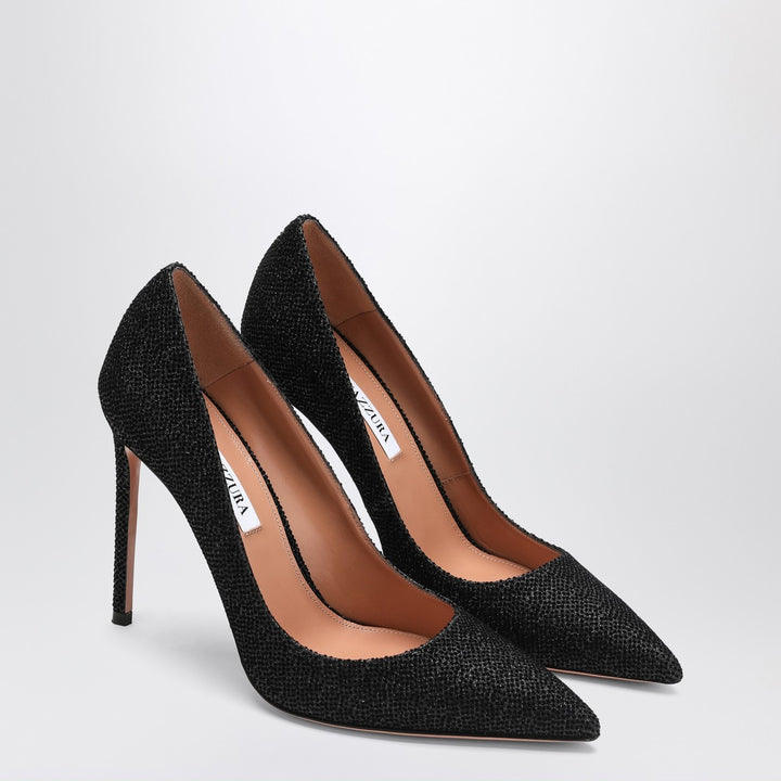 Aquazzura Purist Pump 105 black with rhinestones