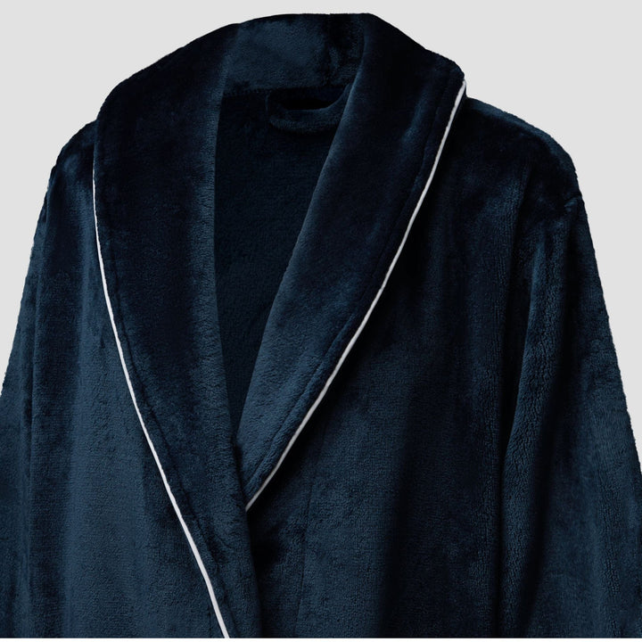 Brogo Bathrobes L Brogo Luxe Bathrobe Ink - White Piping Brogo Luxe Bathrobe Ink - White Piping | It is Extremely Sophisticated Brand