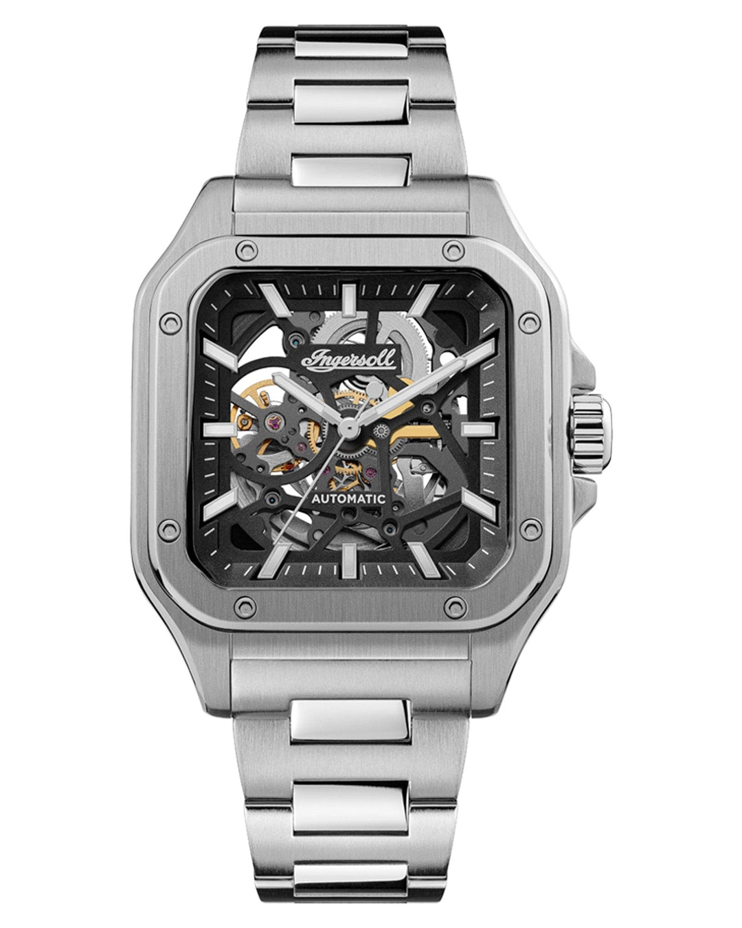 Ingersoll Chronograph Watches Ingersoll The Ollie 42mm Black Dial and Stainless Steel Watch Ingersoll The Ollie 42mm Black Dial and Stainless Steel Watch Brand
