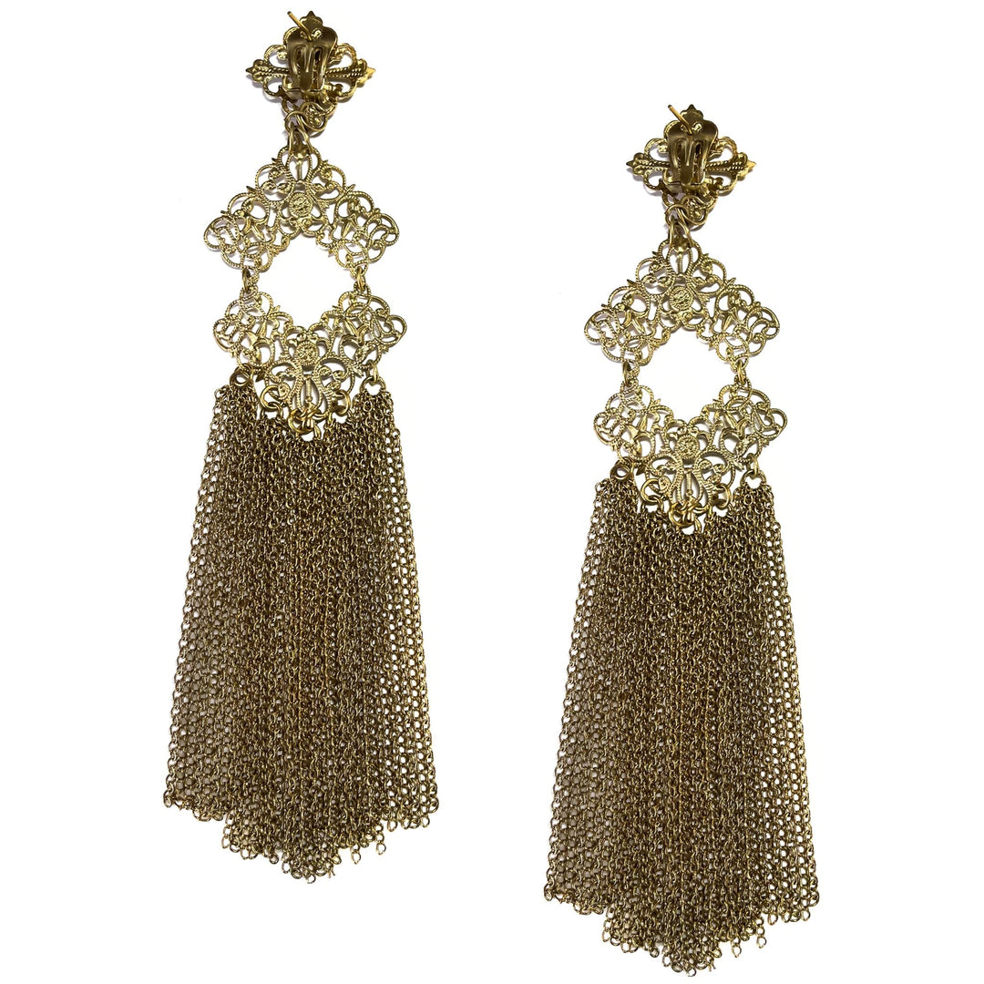 Giora Earrings Giora' Earrings with Long Fringe Pendant Brand