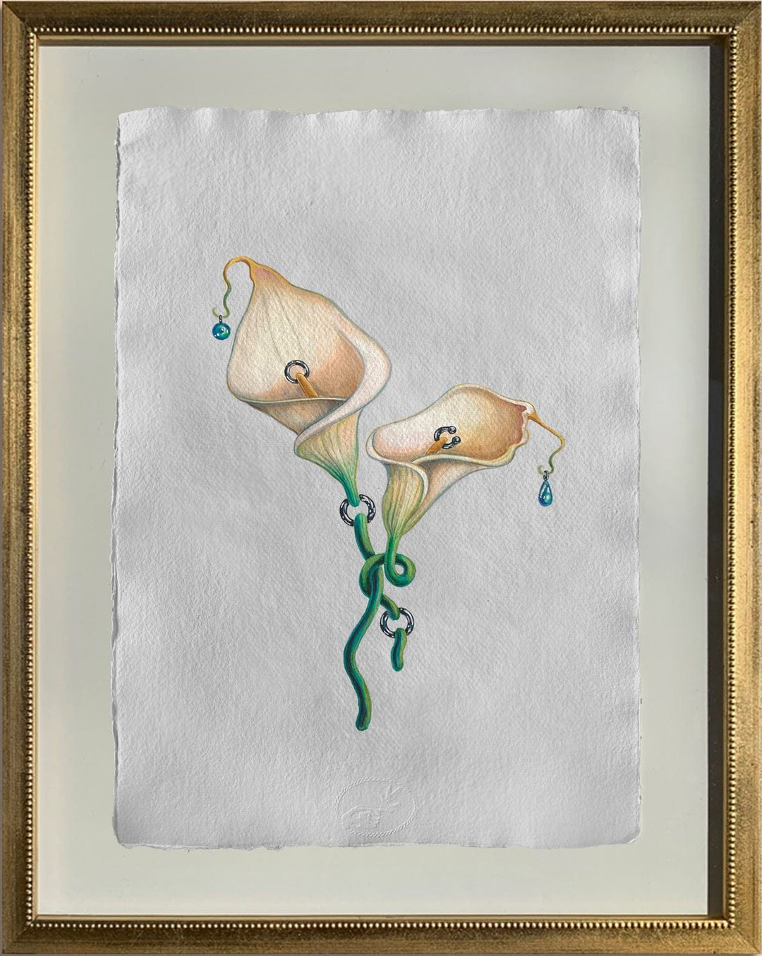 Silviya Neri Painting Silviya Neri Artist Calla Lilies Botanical Handmade Illustration Silviya Neri: Artist Calla Lilies Botanical Handmade Illustration Brand