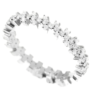 PDPaola Rings PDPaola Crown Silver Ring With White Zirconia Brand