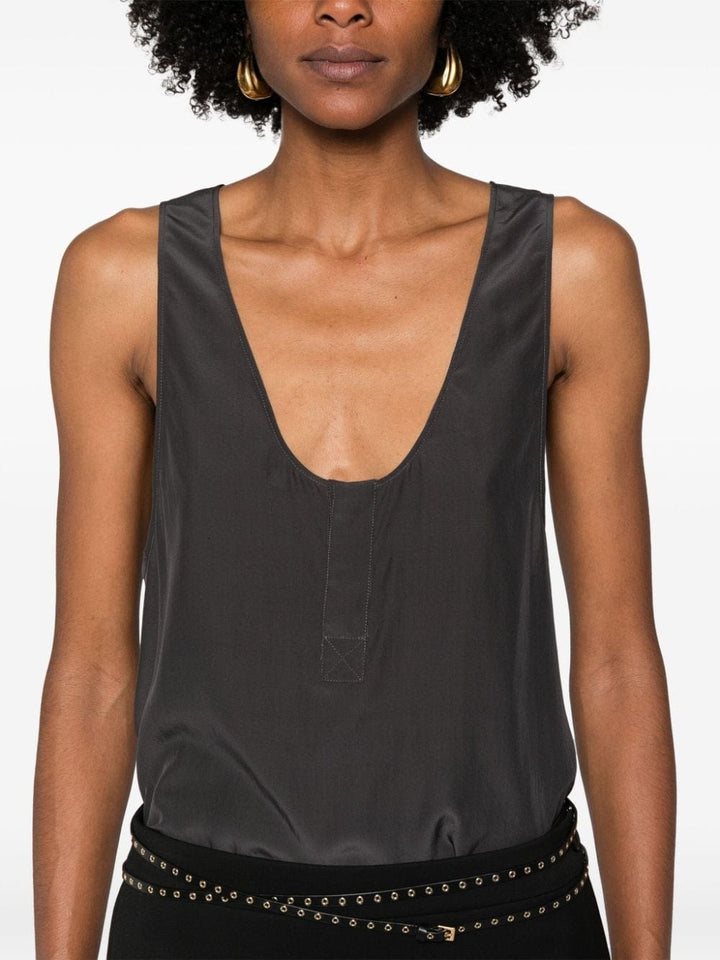 Saint Laurent Topwear Saint Laurent Top Grey Saint Laurent Grey Top | Minimalist Design | Luxurious Craftsmanship Brand