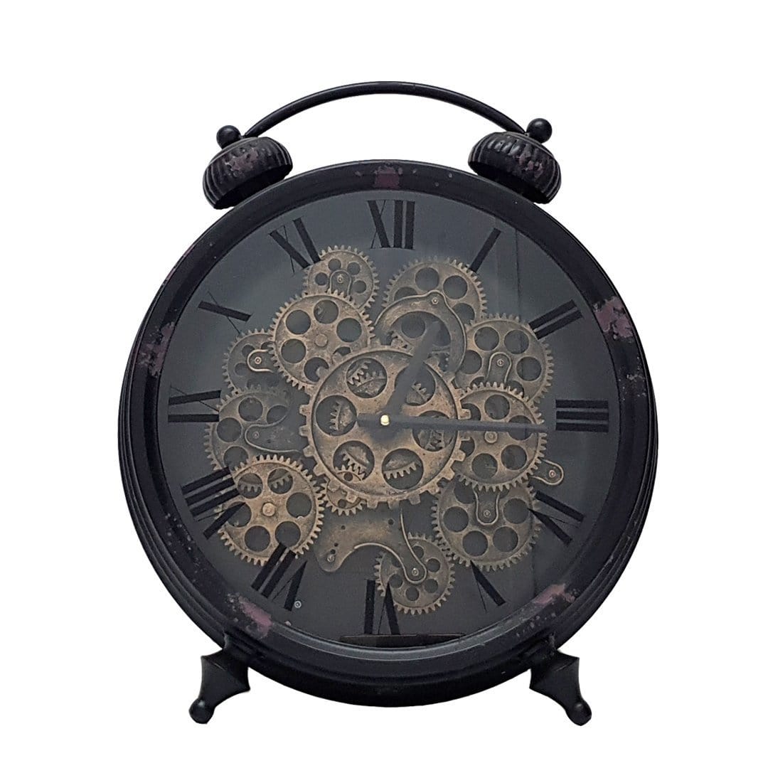 Chilli Wall Clock Newton alarm moving cogs standing clock -  black Brand