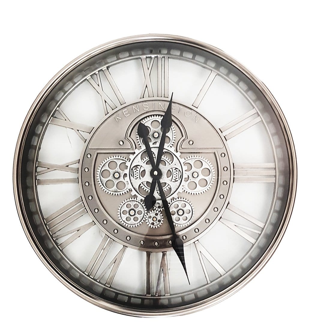 Chilli Wall Clock The Kensington Round Industrial Moving Cogs Wall Clock Brand