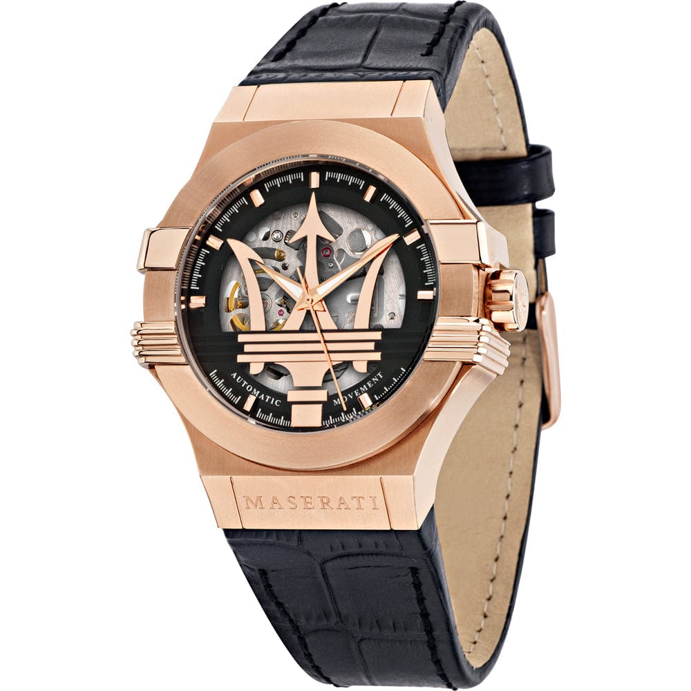Maserati Watch Maserati Potenza 42mm Automatic Skeleton Gold Watch Brand