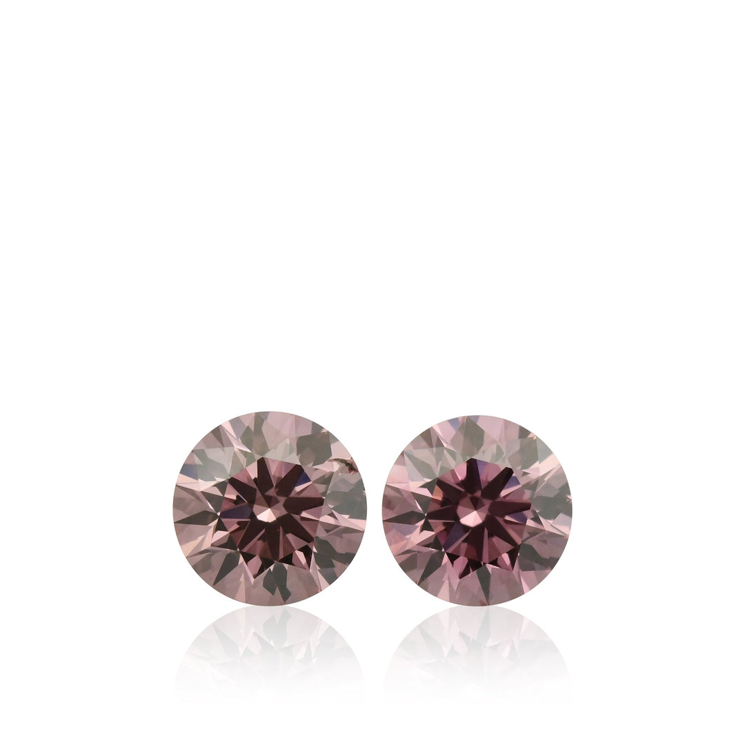 0.39 Carat Fancy Intense Purplish Pink Round Diamonds I1 GIA