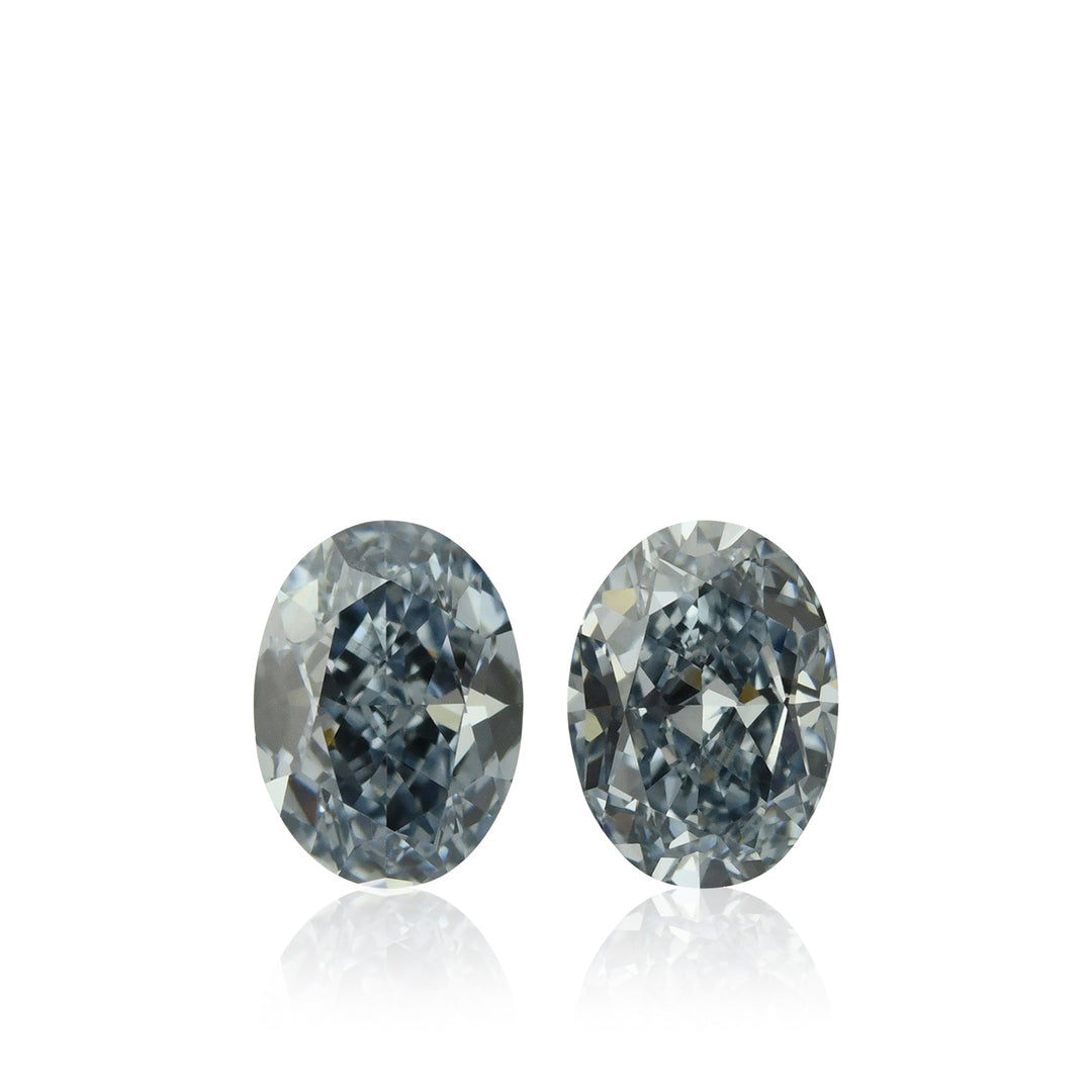 0.73 Carat Fancy Intense Blue Oval Diamonds VS1 GIA