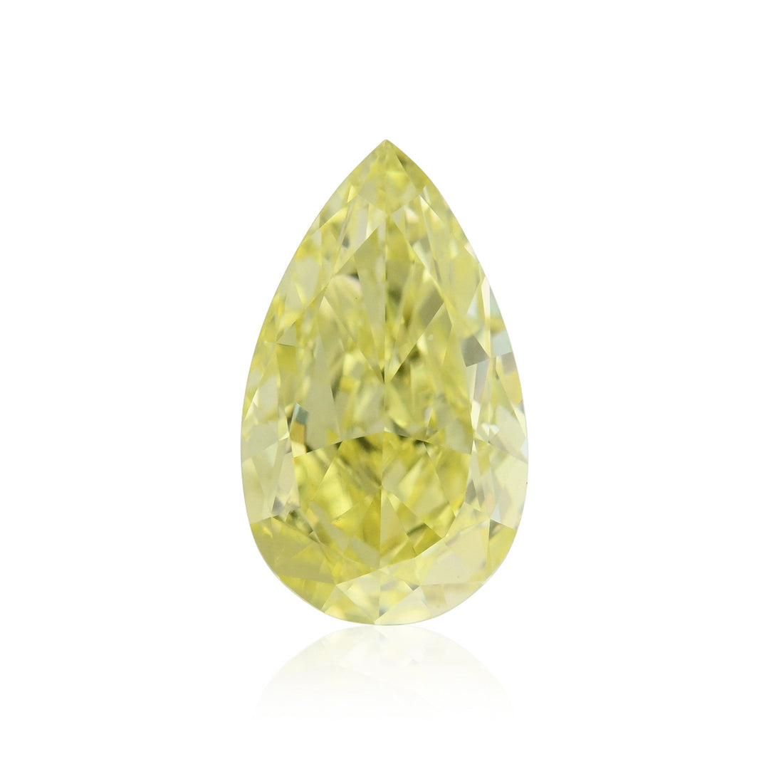 0.74 Carat Fancy Intense Yellow Pear Diamond VS2 GIA