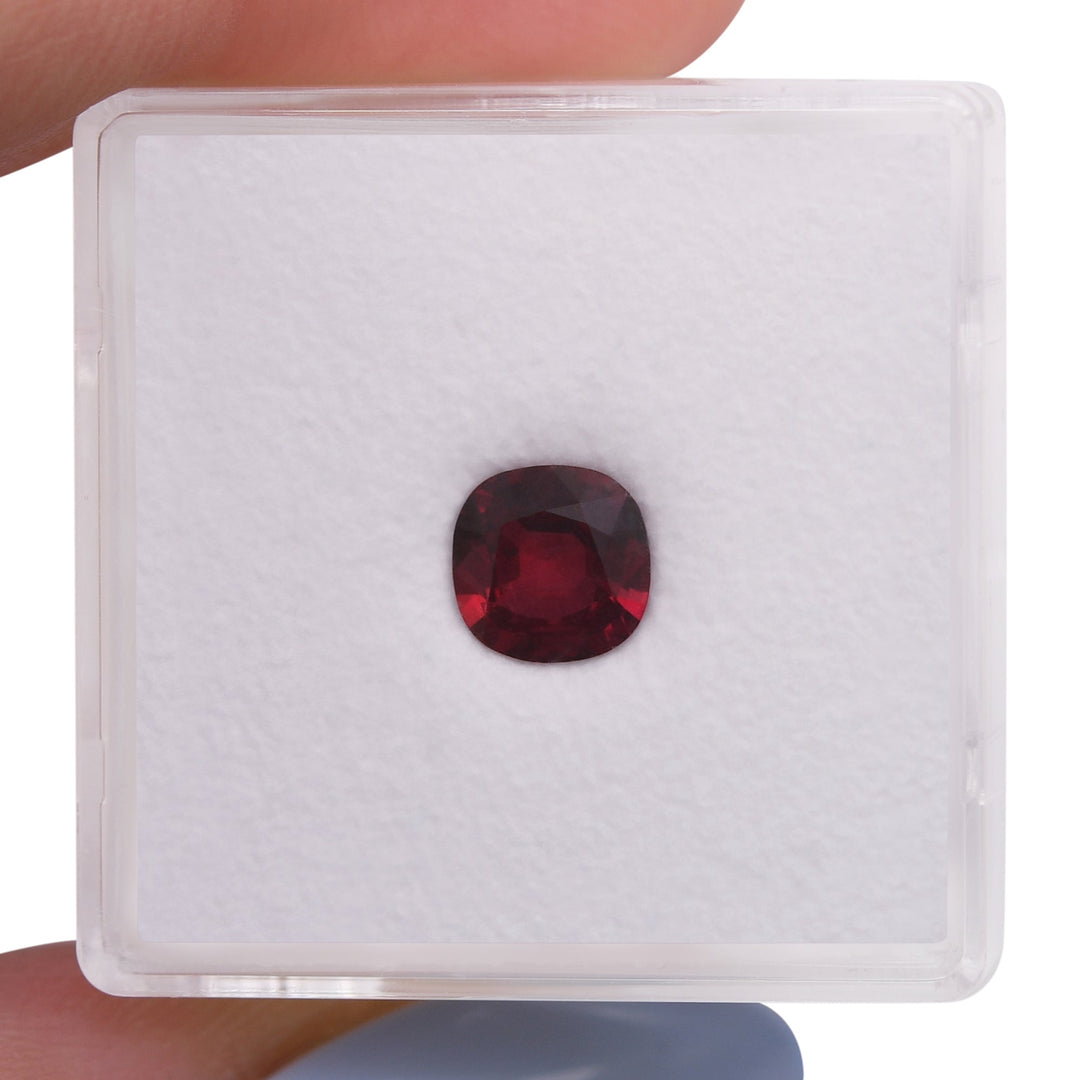 0.85 Carat Red MOZAMBIQUE Cushion Ruby