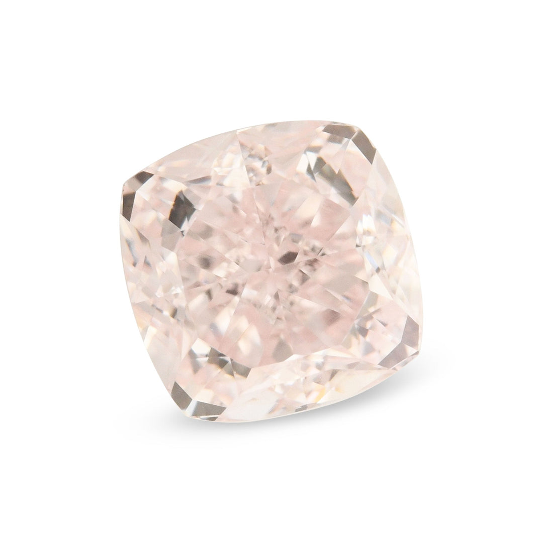 0.86 Carat Fancy Light Orangy Pink Cushion Diamond VVS1 GIA