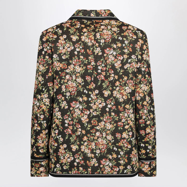 Dries Van Noten - Brown floral gobelin blazer