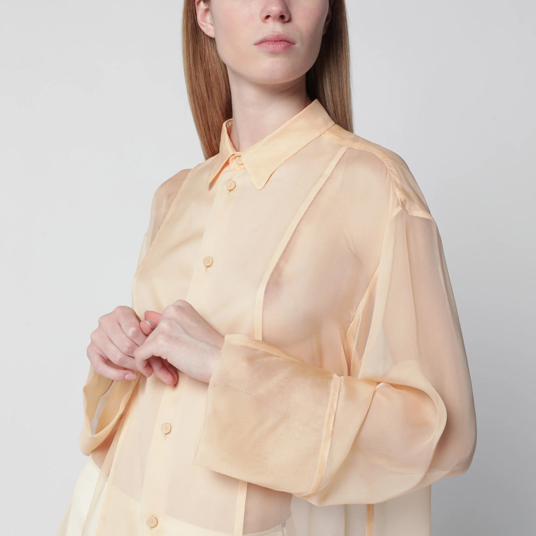 Semi-sheer beige shirt