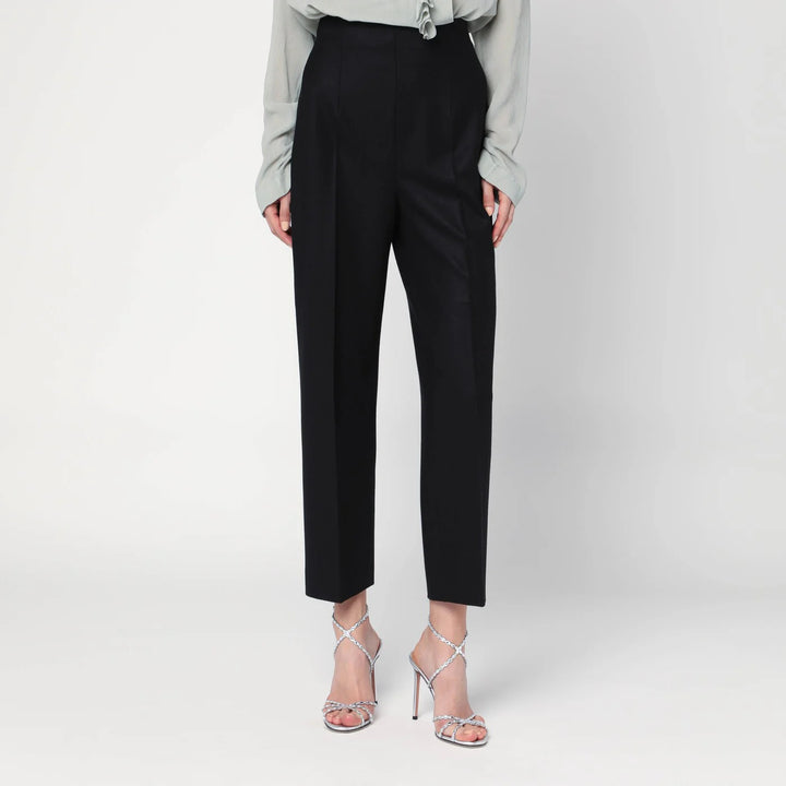 Alberta Ferretti - Black wool-blend trousers
