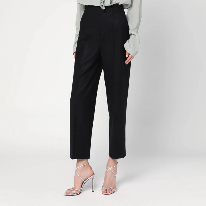 Alberta Ferretti - Black wool-blend trousers