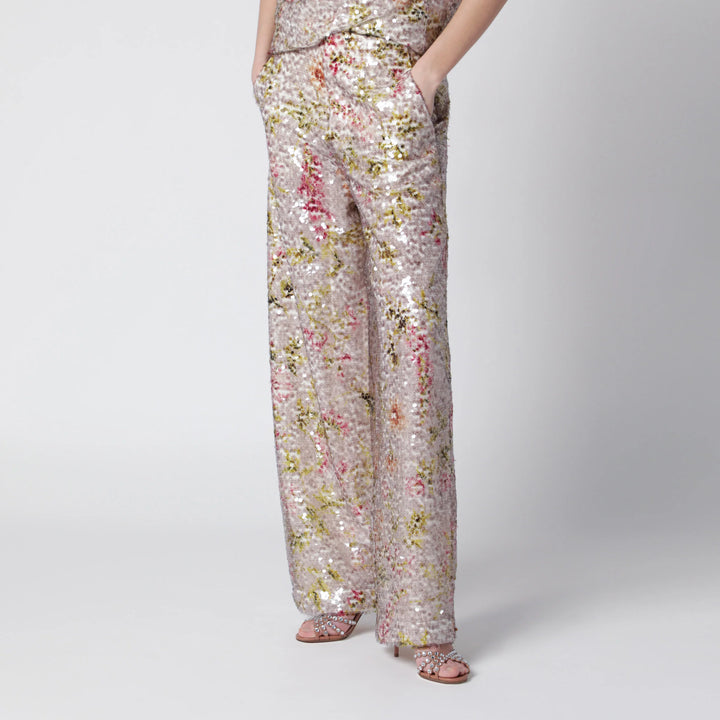 Alberta Ferretti - Sequin trousers with floral pattern