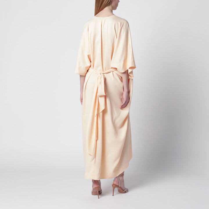 Alberta Ferretti - Long pink caftan dress with V-neck