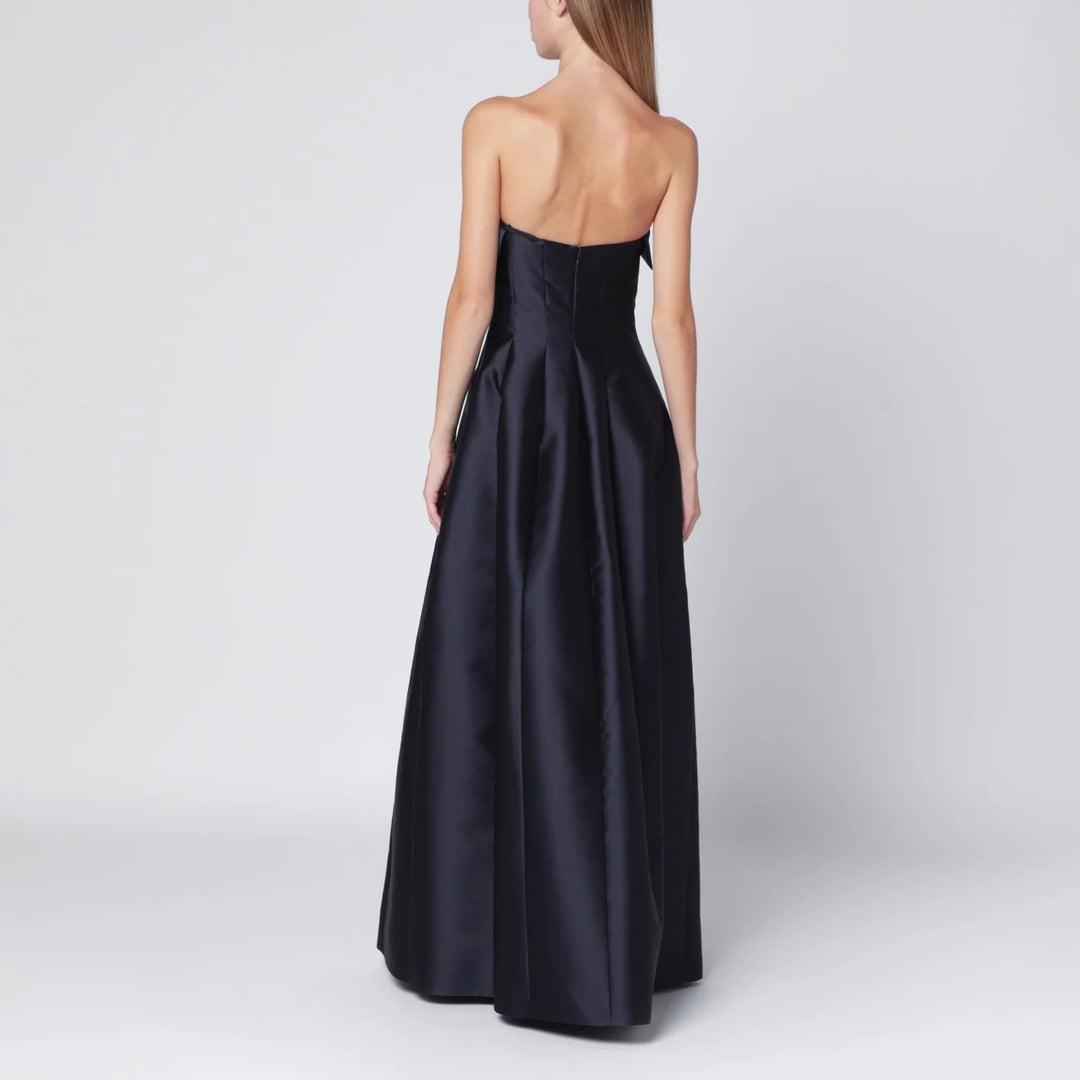 Alberta Ferretti - Blue evening dress in silk-blend mikado