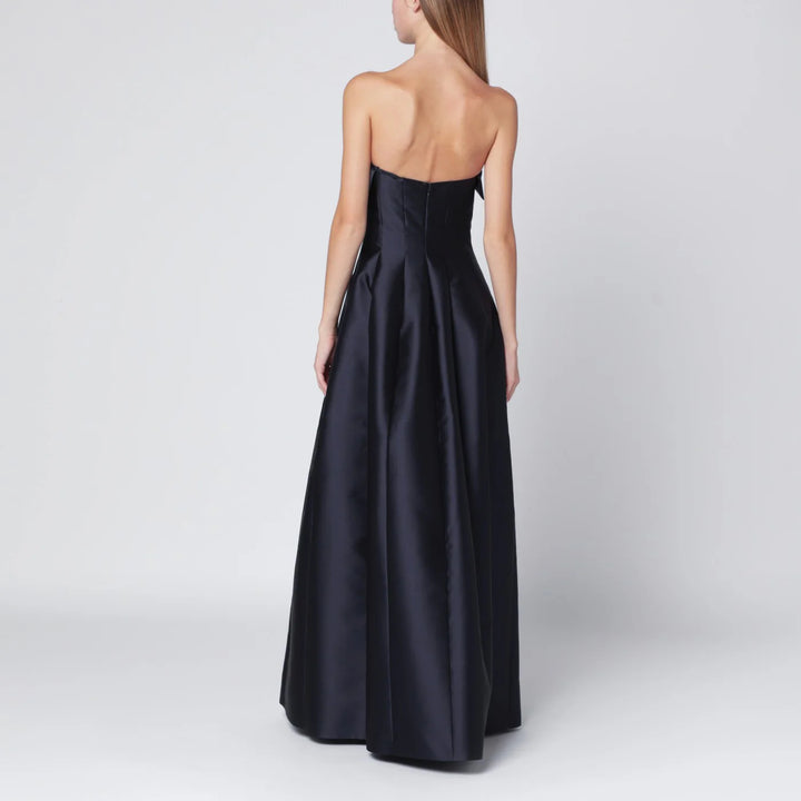 Alberta Ferretti - Blue evening dress in silk-blend mikado