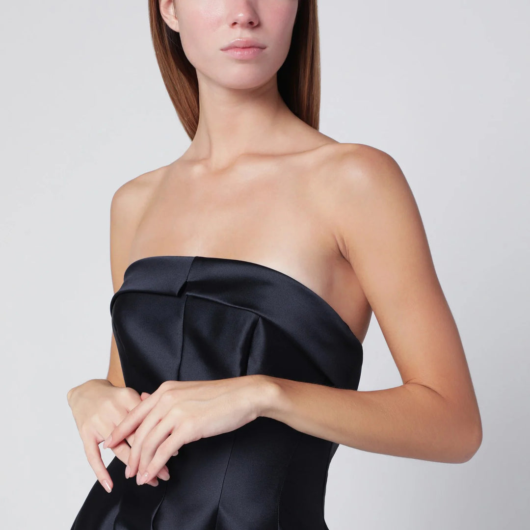 Alberta Ferretti - Blue evening dress in silk-blend mikado