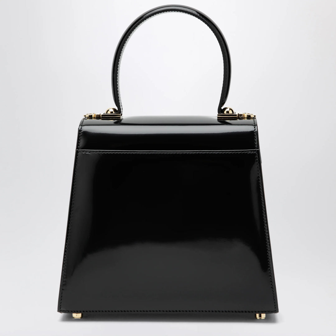 Ferragamo - Small black leather top-handle bag with Gancini closure