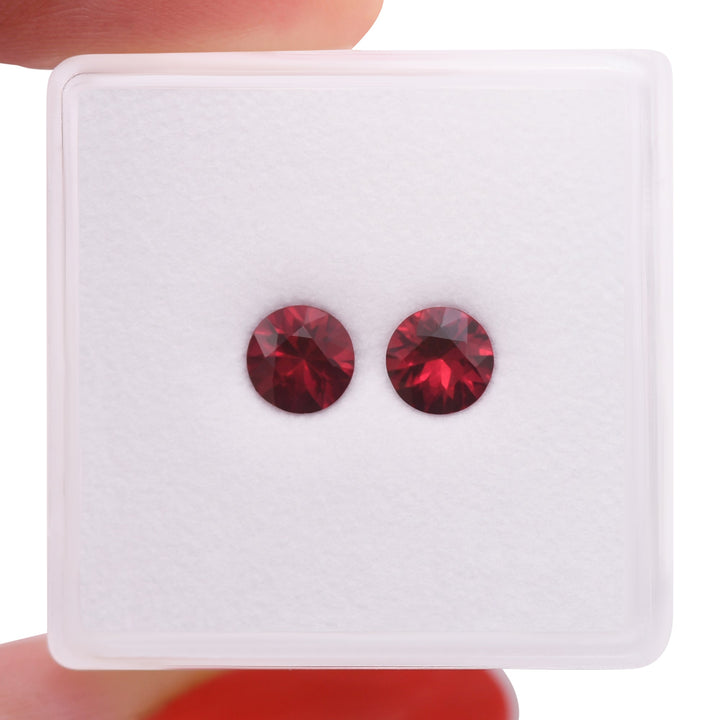 1.01 Carat Red MOZAMBIQUE Round Rubies Pair