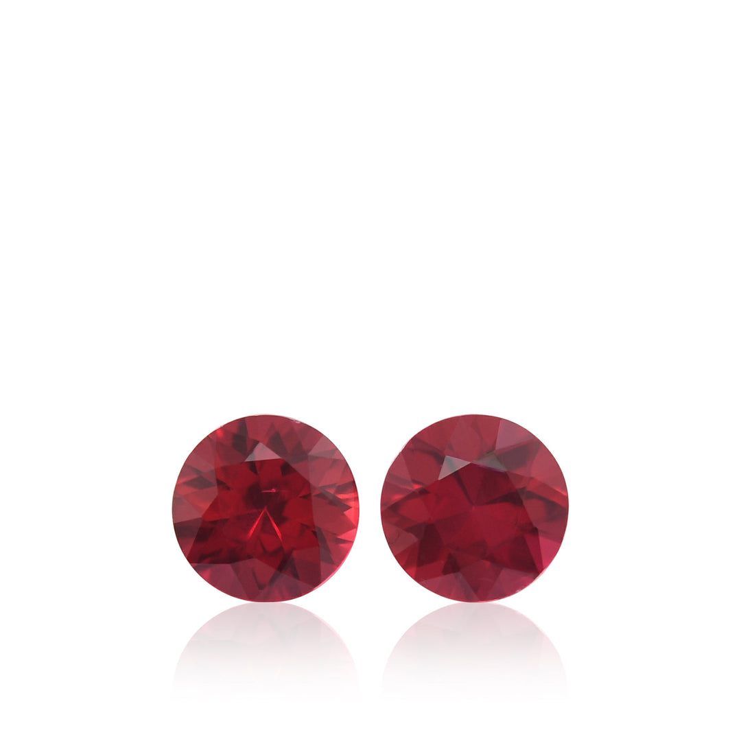 1.10 Carat Red MOZAMBIQUE Round Rubies Pair