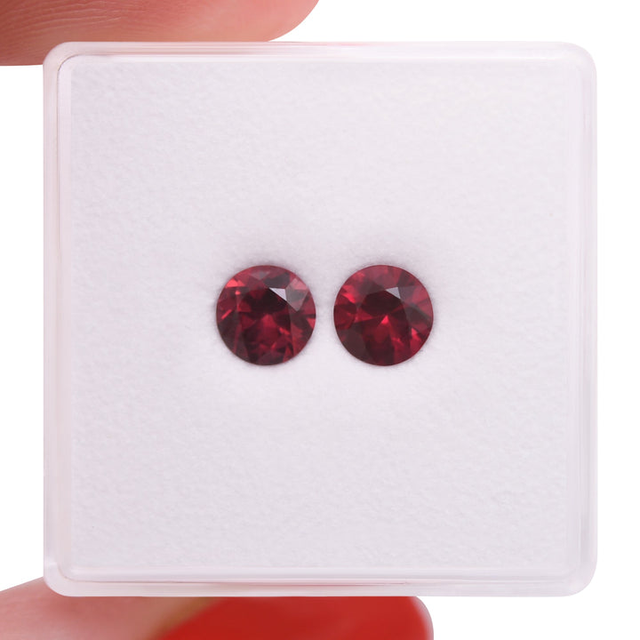 1.16 Carat Red MOZAMBIQUE Round Rubies Pair