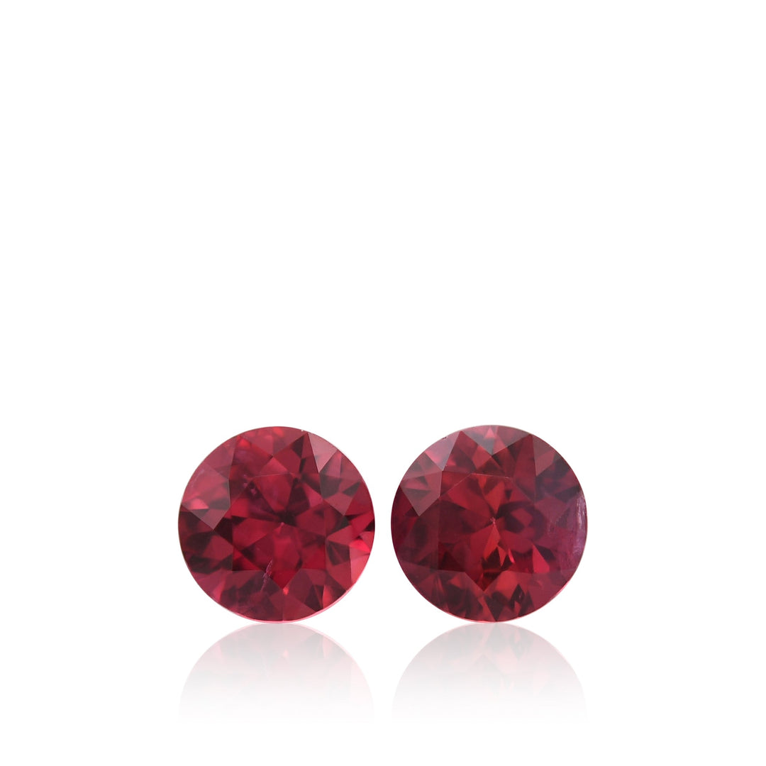 1.20 Carat Red MOZAMBIQUE Round Rubies Pair