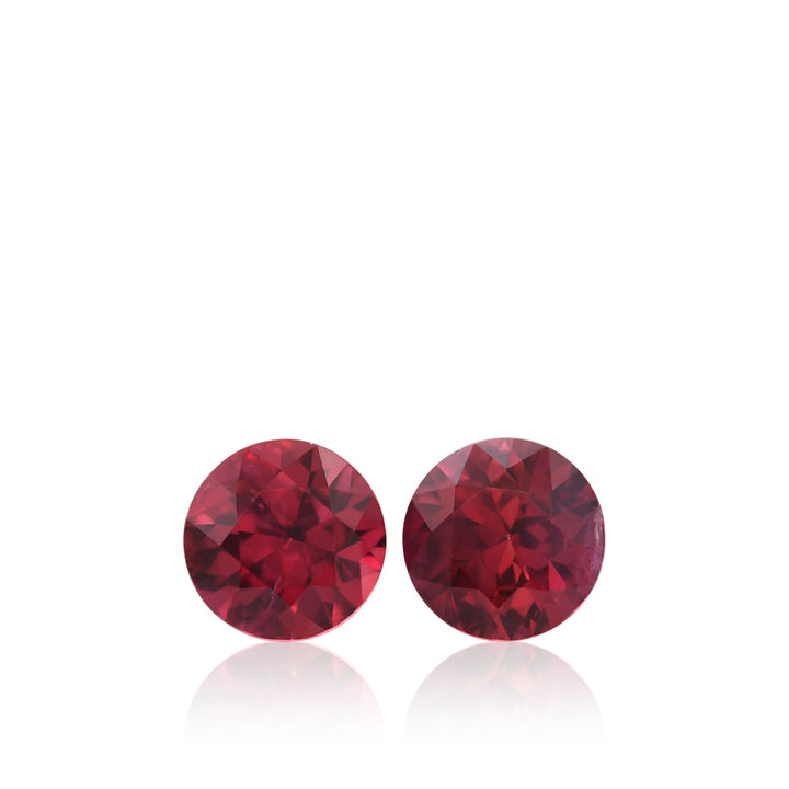 1.20 Carat Red MOZAMBIQUE Round Rubies Pair
