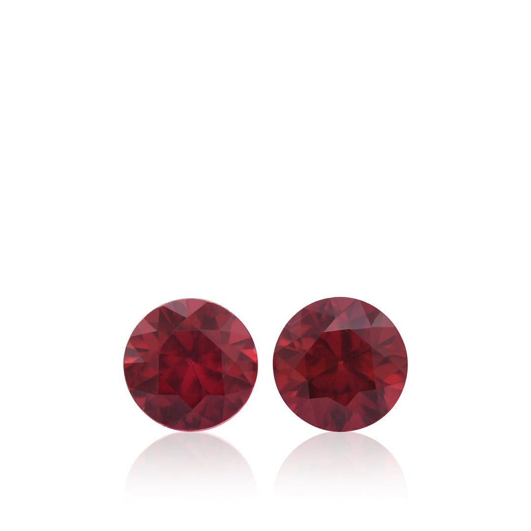 1.20 Carat Red MOZAMBIQUE Round Rubies Pair