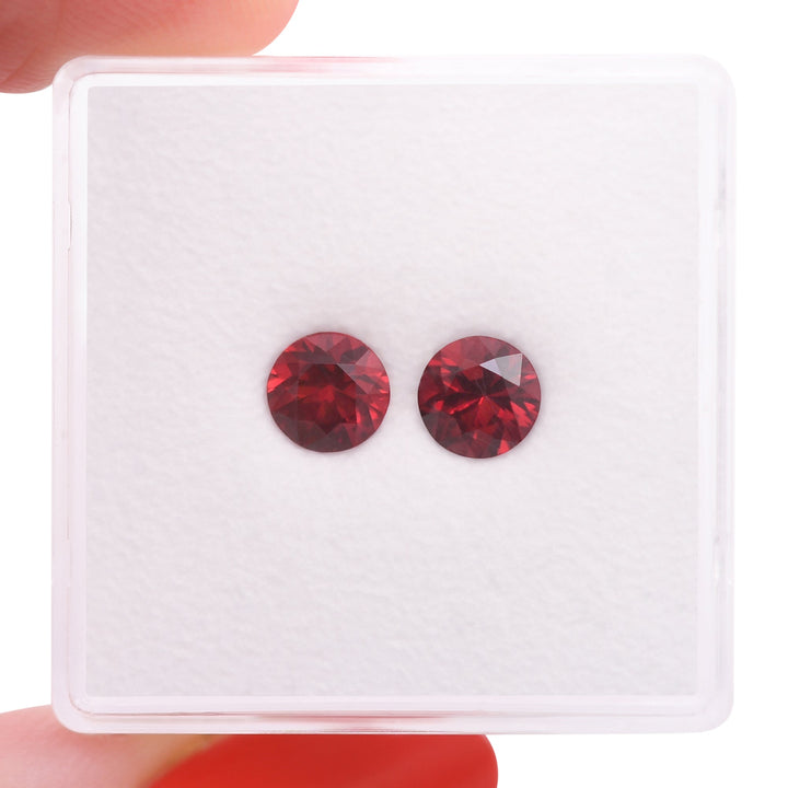 1.20 Carat Red MOZAMBIQUE Round Rubies Pair