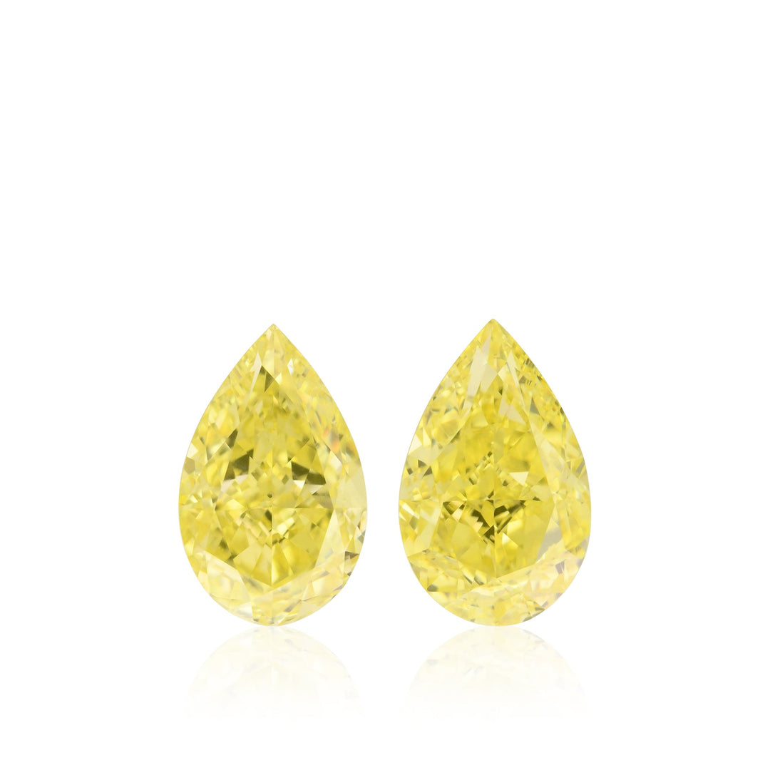 1.22 Carat Fancy Intense Yellow Pear Diamonds VS1 GIA