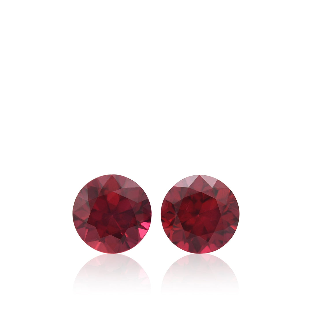 1.22 Carat Red MOZAMBIQUE Round Rubies Pair