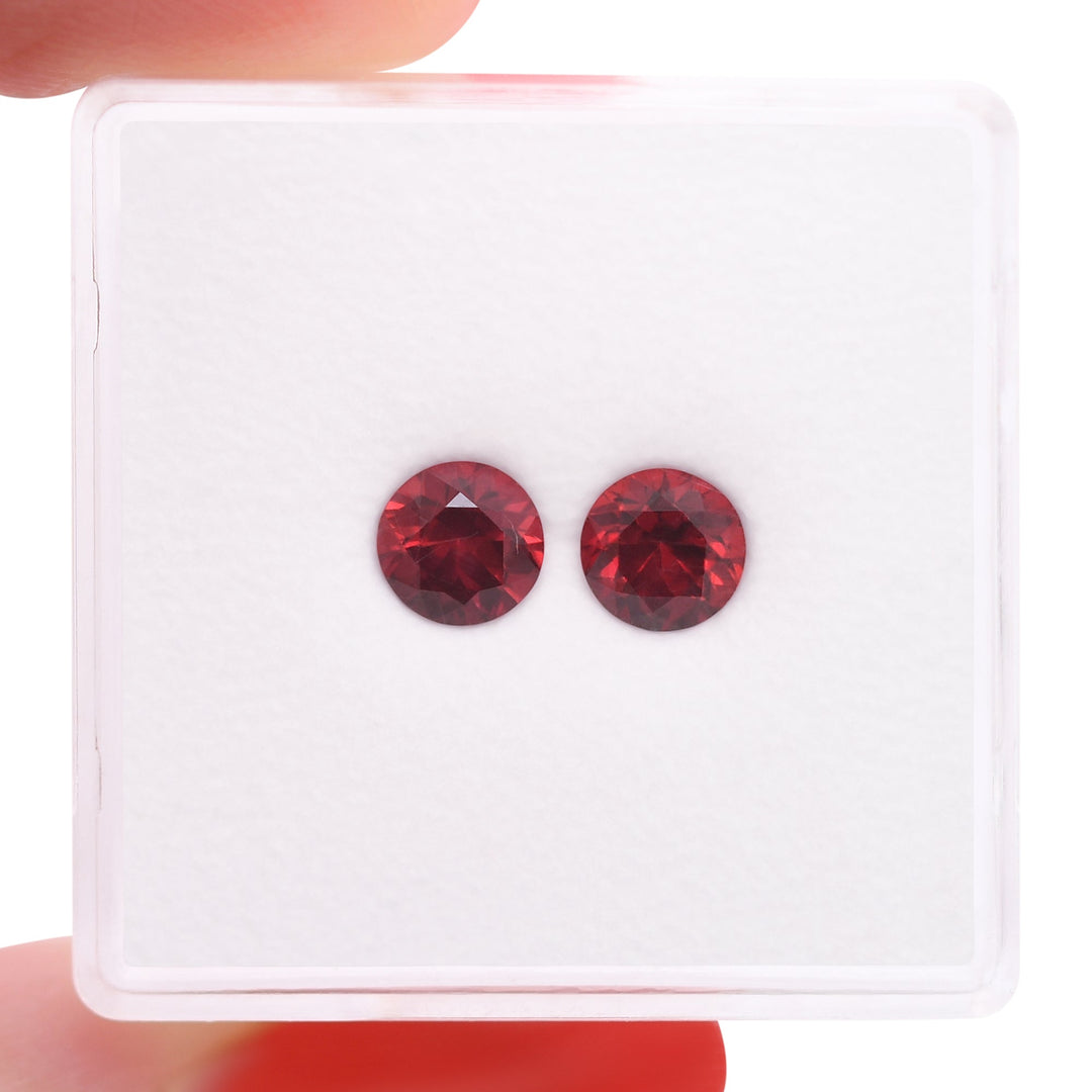 1.22 Carat Red MOZAMBIQUE Round Rubies Pair
