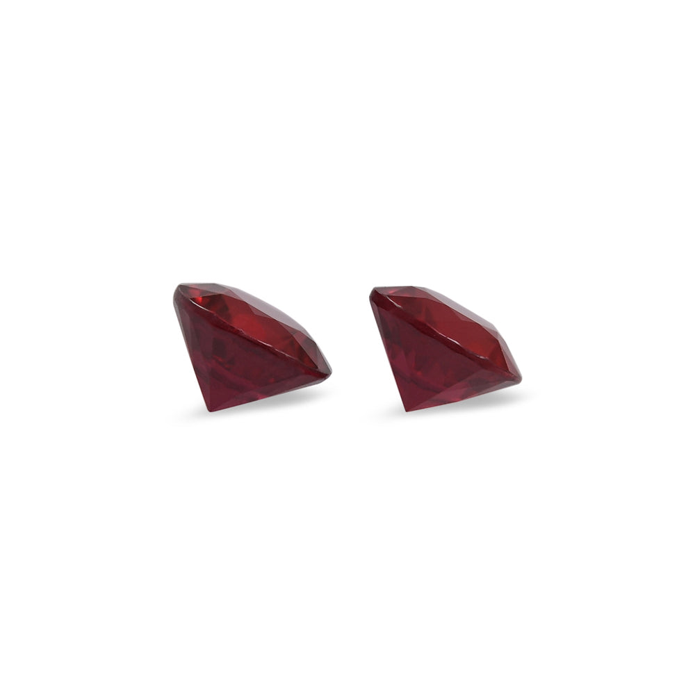 1.28 Carat Red MOZAMBIQUE Round Rubies Pair