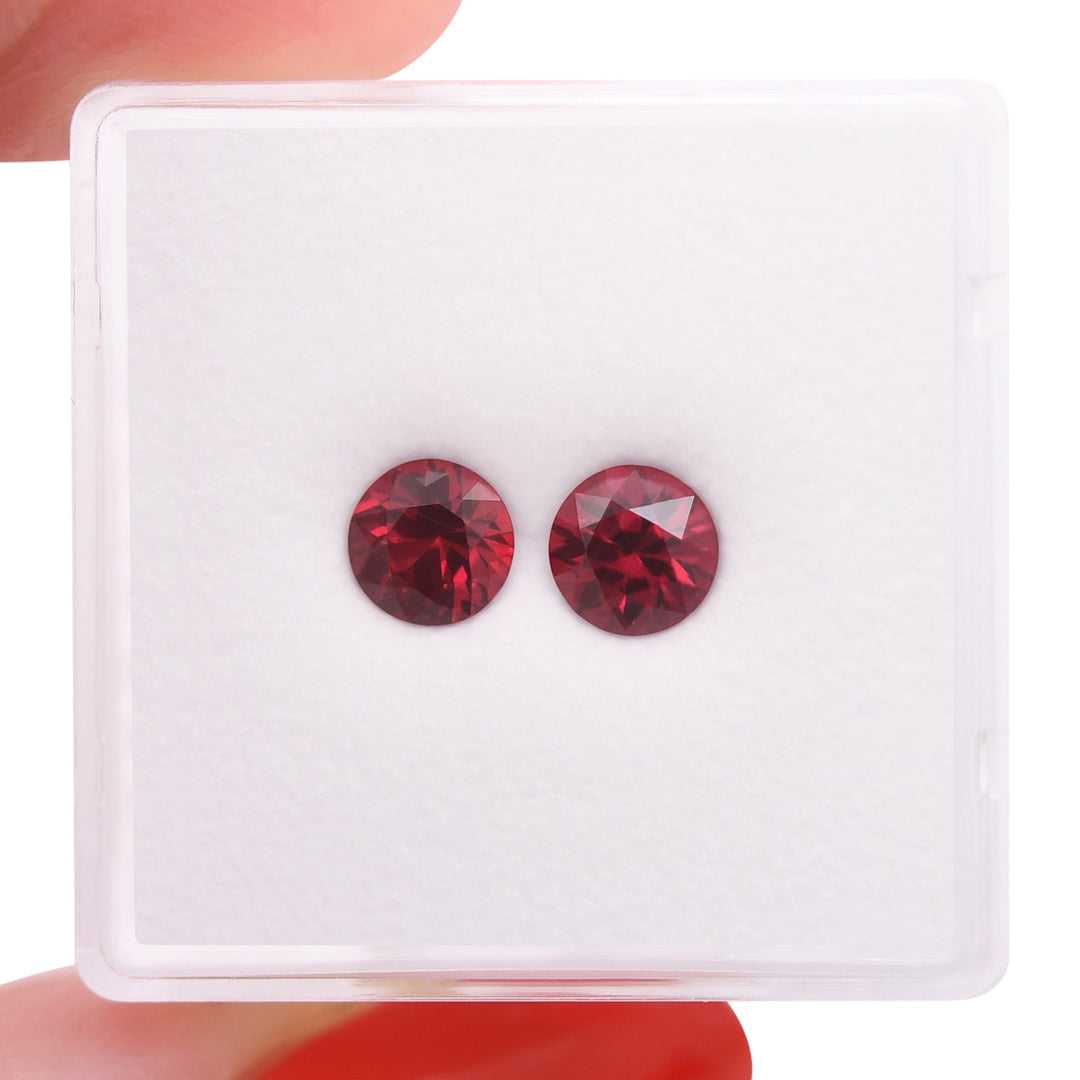 1.32 Carat Red MOZAMBIQUE Round Rubies Pair
