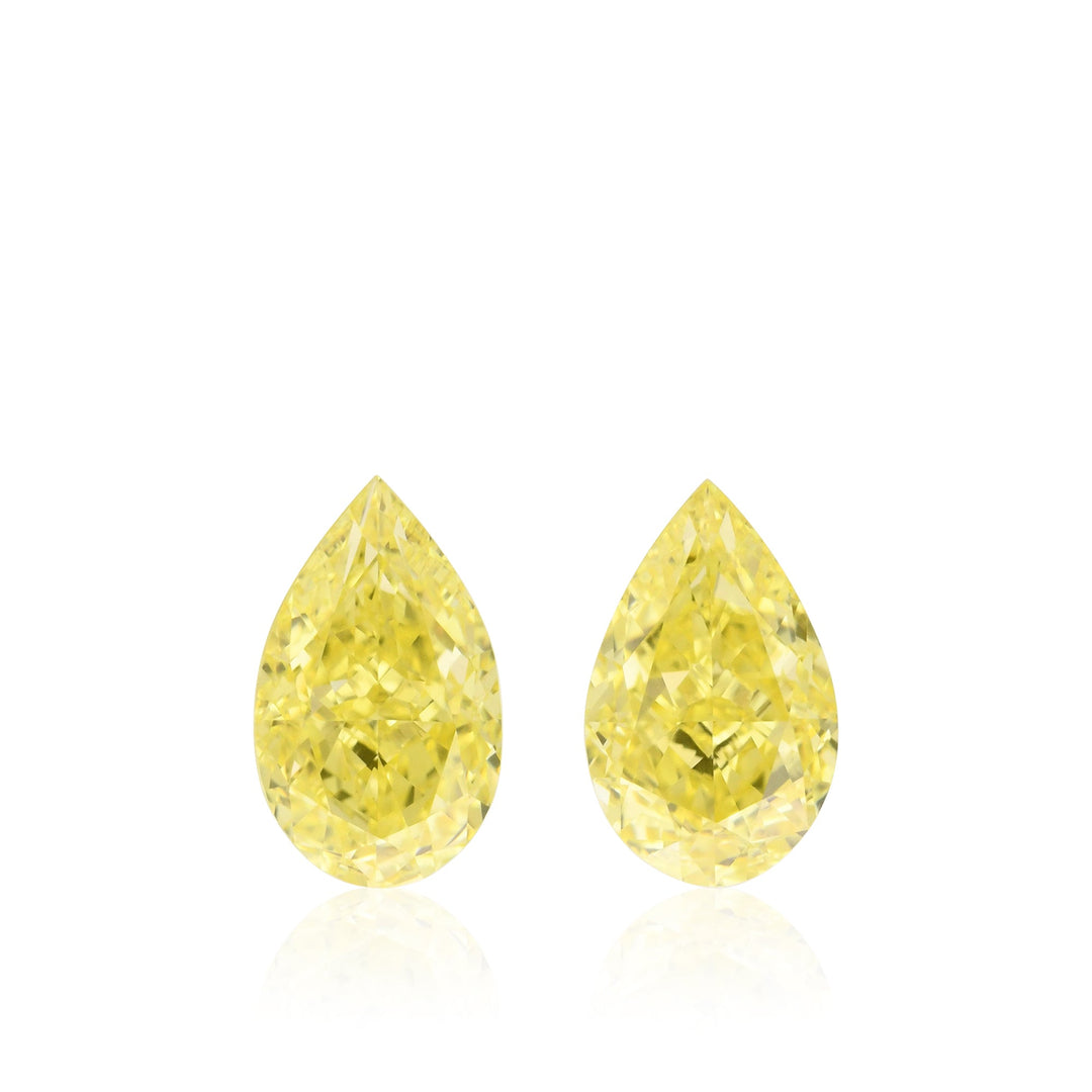1.36 Carat Fancy Intense Yellow Pear Diamonds VS1 GIA