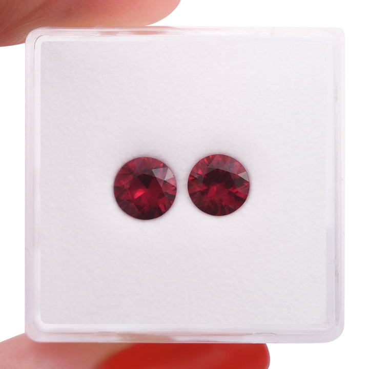 1.42 Carat Red MOZAMBIQUE Round Rubies Pair