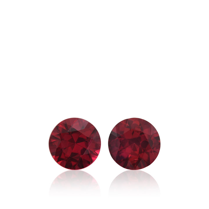 1.43 Carat Red MOZAMBIQUE Round Rubies Pair
