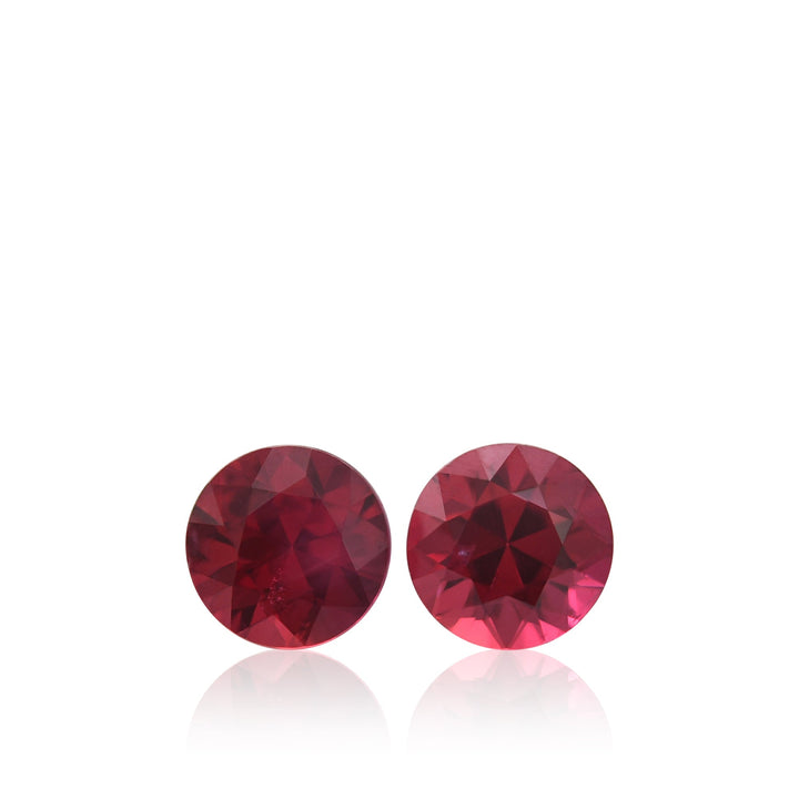 1.49 Carat Red MOZAMBIQUE Round Rubies Pair