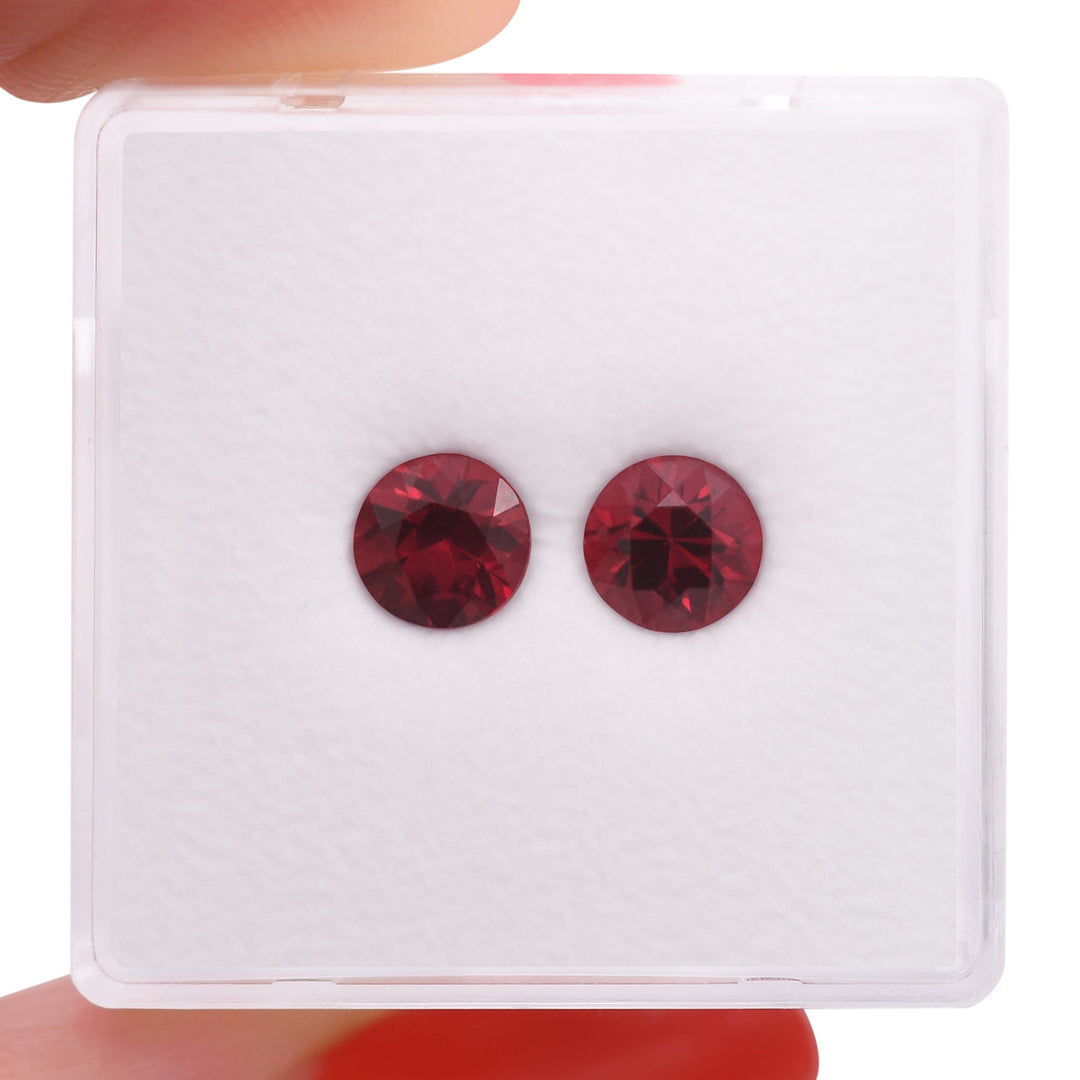 1.49 Carat Red MOZAMBIQUE Round Rubies Pair