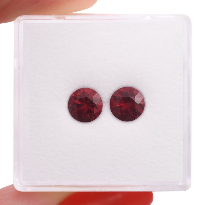1.50 Carat Red MOZAMBIQUE Round Rubies Pair