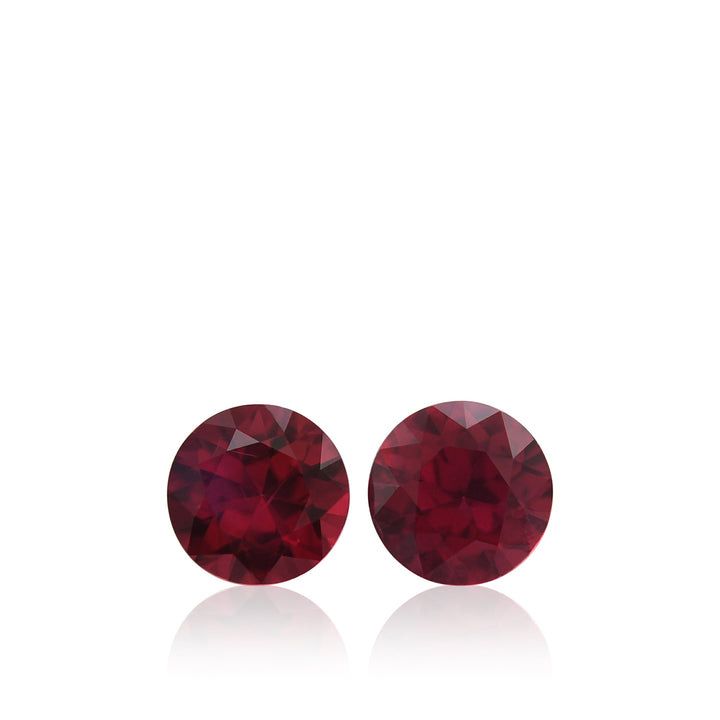 1.51 Carat Red MOZAMBIQUE Round Rubies Pair