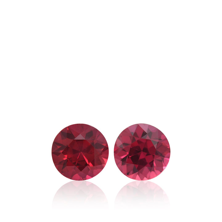 1.58 Carat Red MOZAMBIQUE Round Rubies Pair