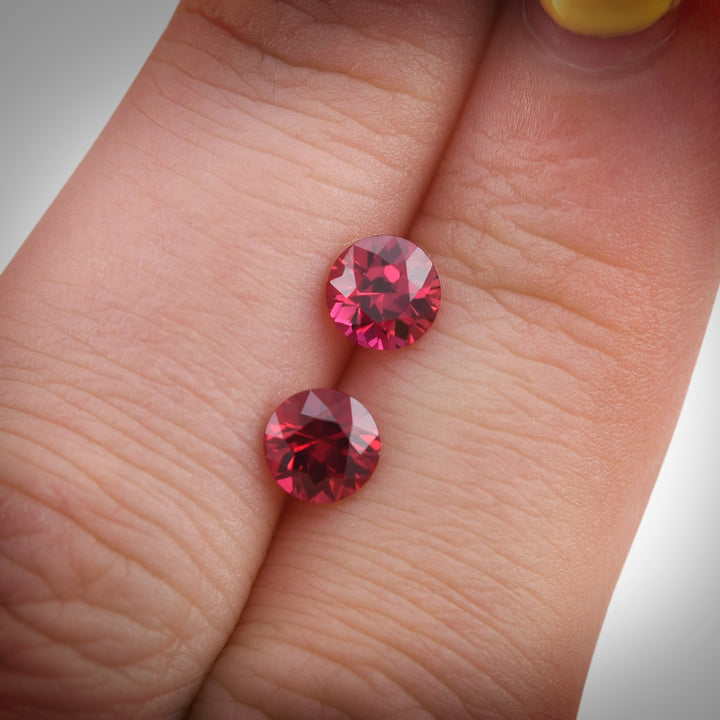 1.58 Carat Red MOZAMBIQUE Round Rubies Pair