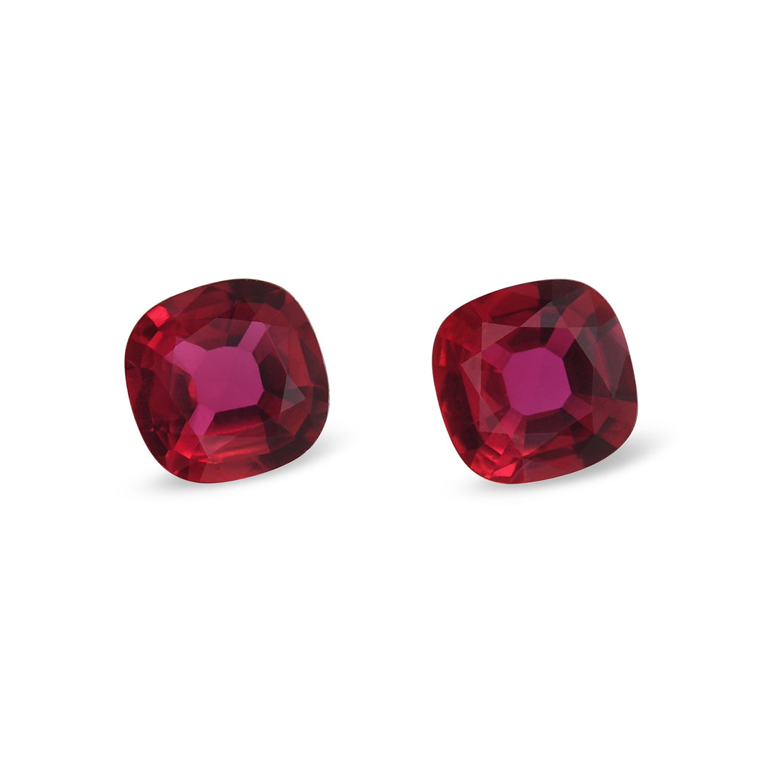 1.63 Carat Red MOZAMBIQUE Cushion Rubies Pair