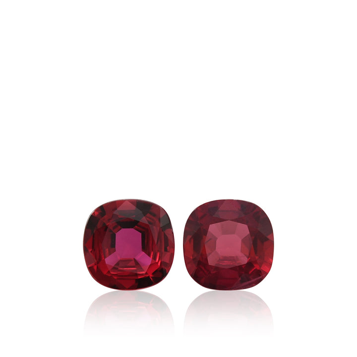 1.71 Carat Red MOZAMBIQUE Cushion Rubies Pair