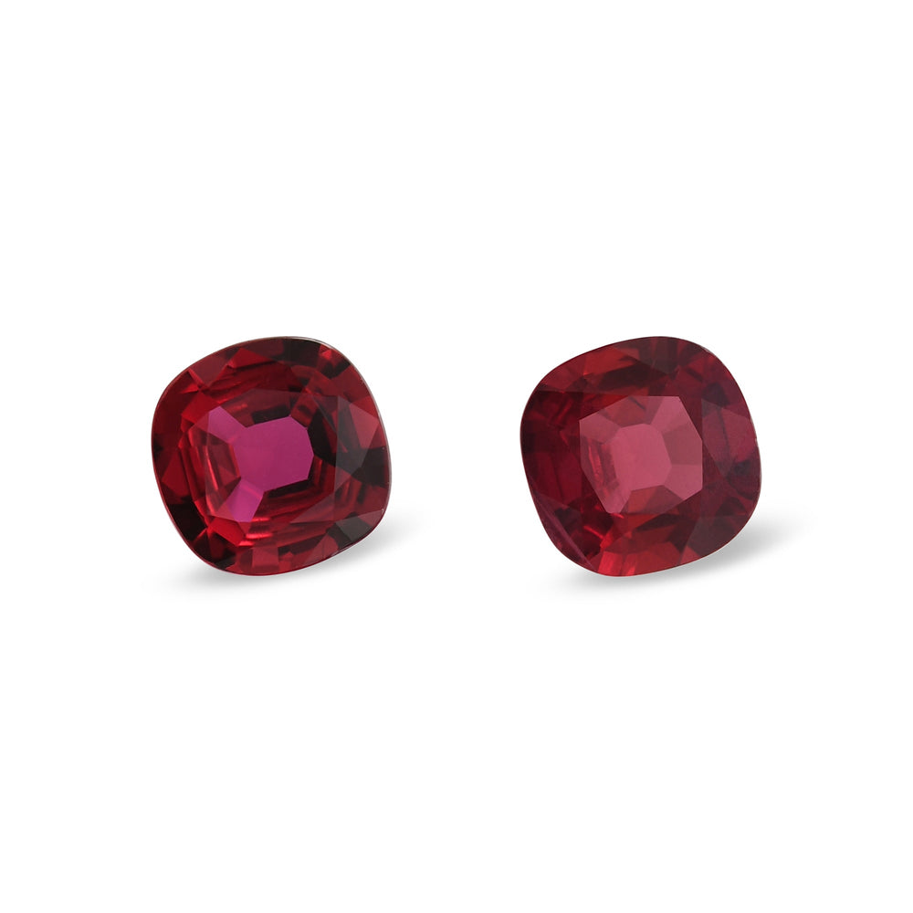 1.71 Carat Red MOZAMBIQUE Cushion Rubies Pair
